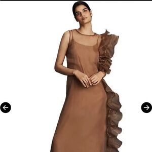 Let Me Be Brown Ruffled Dress Anthropologie